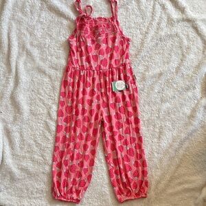 Gigi and Max 2/3 Adorable Pink Strawberry Kids Romper
